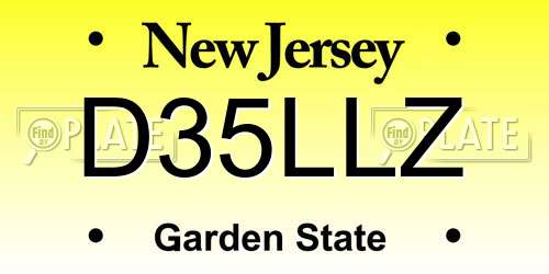 D35LLZ New Jersey License Plate