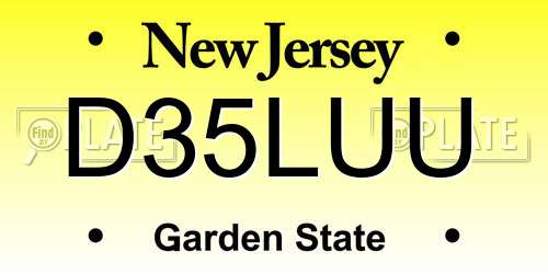 D35LUU New Jersey License Plate