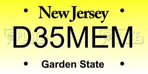 D35MEM New Jersey License Plate
