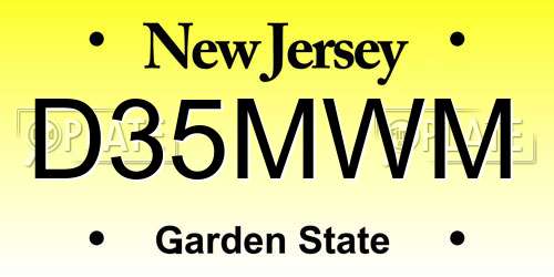 D35MWM New Jersey License Plate