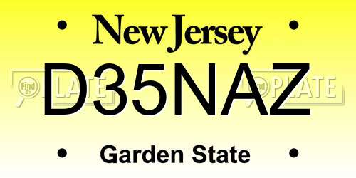 D35NAZ New Jersey License Plate