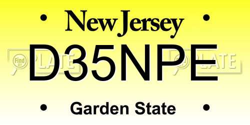 D35NPE New Jersey License Plate