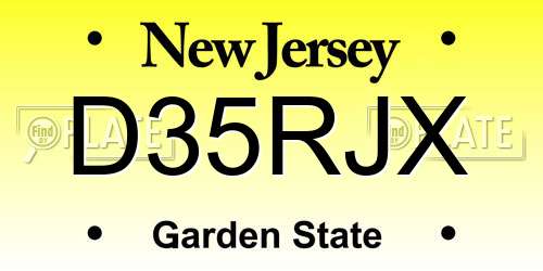 D35RJX New Jersey License Plate