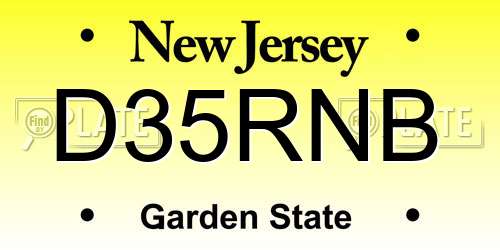 D35RNB New Jersey License Plate