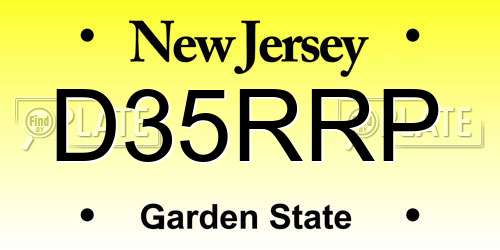 D35RRP New Jersey License Plate