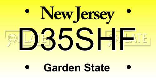 D35SHF New Jersey License Plate
