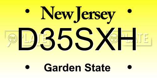 D35SXH New Jersey License Plate