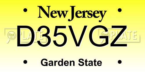 D35VGZ New Jersey License Plate