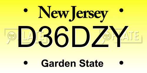 D36DZY New Jersey License Plate