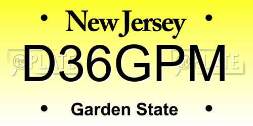 D36GPM New Jersey License Plate