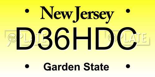 D36HDC New Jersey License Plate