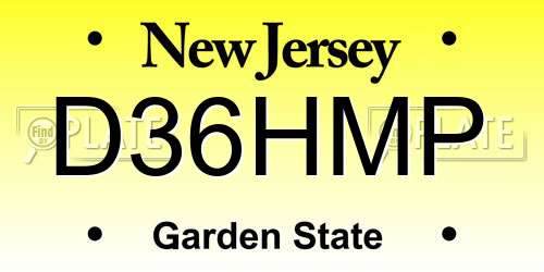 D36HMP New Jersey License Plate