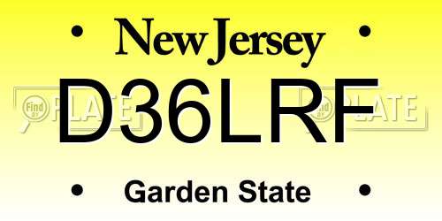D36LRF New Jersey License Plate