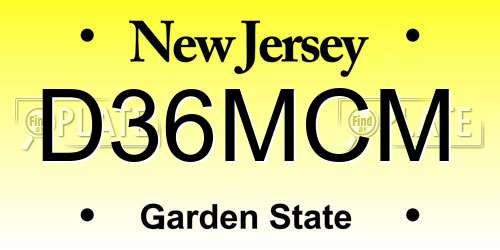 D36MCM New Jersey License Plate