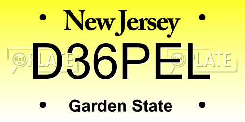 D36PEL New Jersey License Plate