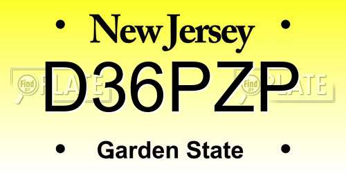 D36PZP New Jersey License Plate