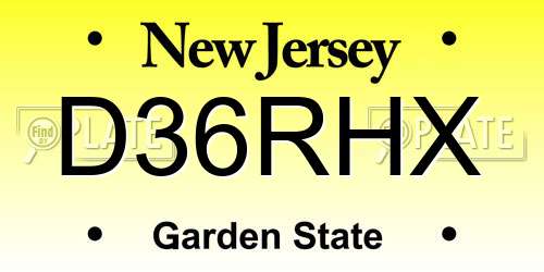 D36RHX New Jersey License Plate