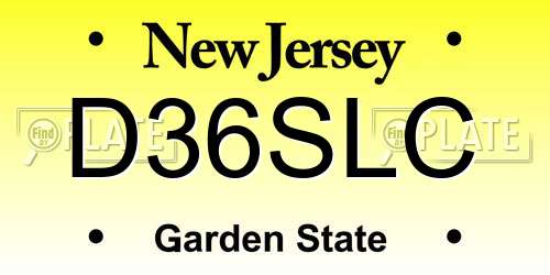 D36SLC New Jersey License Plate