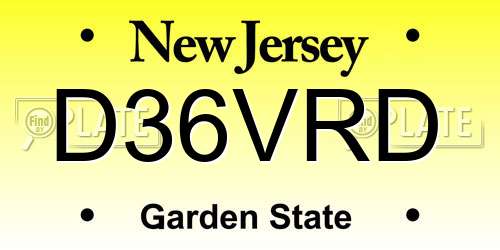 D36VRD New Jersey License Plate