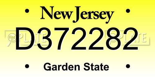 D372282 New Jersey License Plate