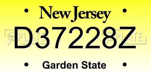 D37228Z New Jersey License Plate