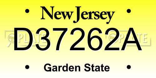 D37262A New Jersey License Plate