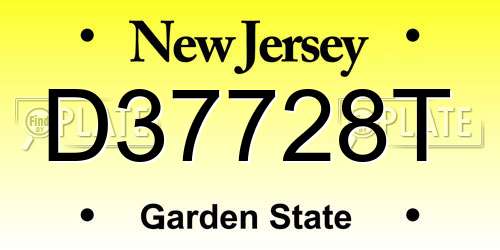 D37728T New Jersey License Plate