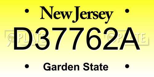 D37762A New Jersey License Plate
