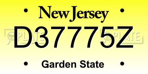 D37775Z New Jersey License Plate