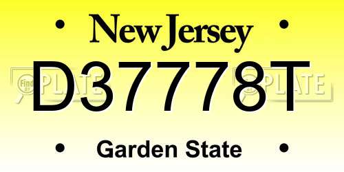 D37778T New Jersey License Plate