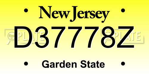 D37778Z New Jersey License Plate