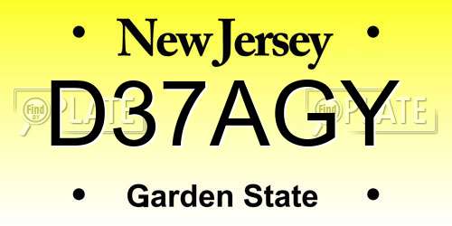 D37AGY New Jersey License Plate