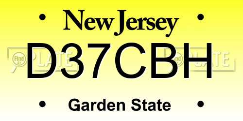 D37CBH New Jersey License Plate