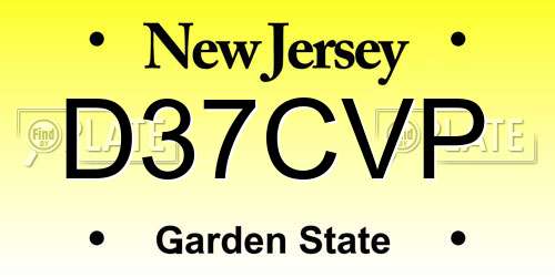 D37CVP New Jersey License Plate