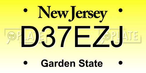 D37EZJ New Jersey License Plate