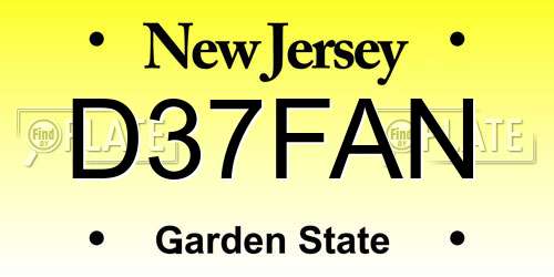 D37FAN New Jersey License Plate