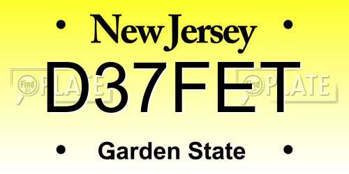 D37FET New Jersey License Plate