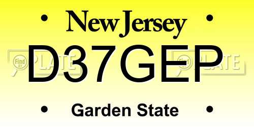 D37GEP New Jersey License Plate