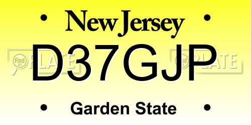 D37GJP New Jersey License Plate