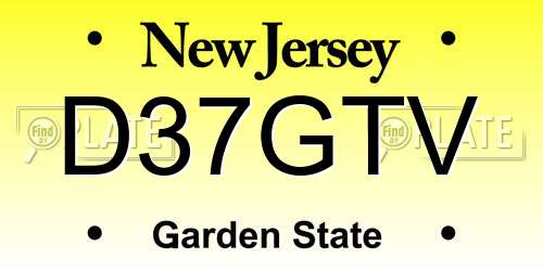 D37GTV New Jersey License Plate