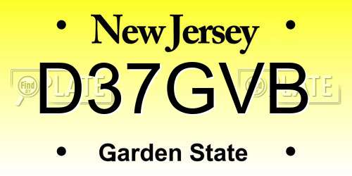 D37GVB New Jersey License Plate