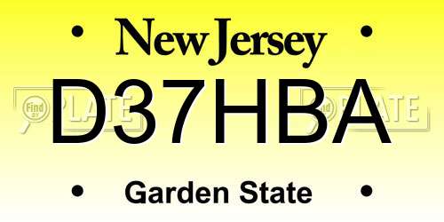 D37HBA New Jersey License Plate