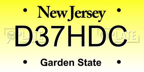 D37HDC New Jersey License Plate