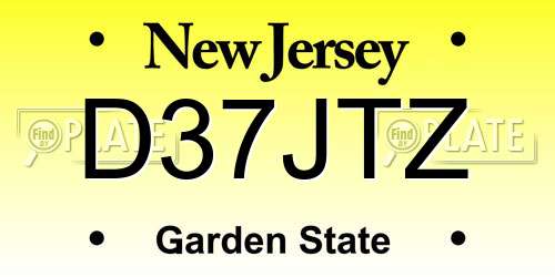 D37JTZ New Jersey License Plate