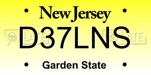 D37LNS New Jersey License Plate