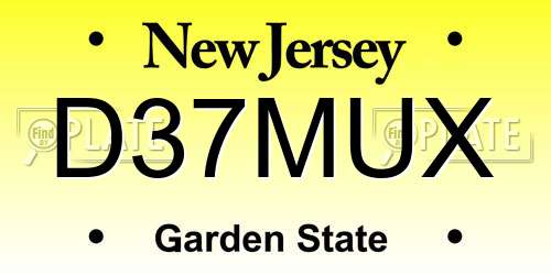 D37MUX New Jersey License Plate