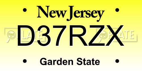 D37RZX New Jersey License Plate