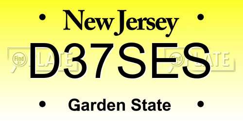 D37SES New Jersey License Plate