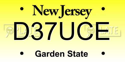 D37UCE New Jersey License Plate