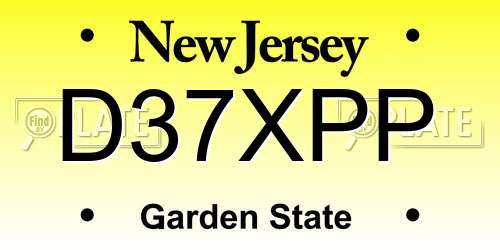 D37XPP New Jersey License Plate